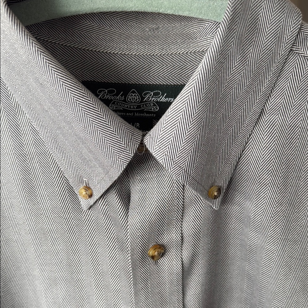 Brooks Brothers Men's Gray Dress Button Down Shirt Sz L
